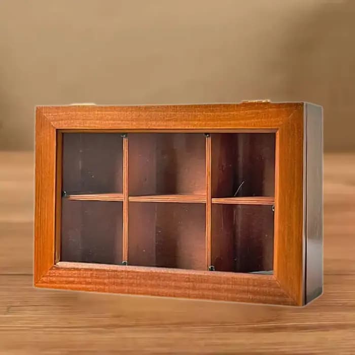 Boîte à thé en bois, boîte de rangement nordique rétro polyvalente