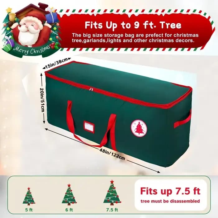 Sac de rangement pour arbre de Noël – Récipient lourd – Utilisé pour arbres artificiels