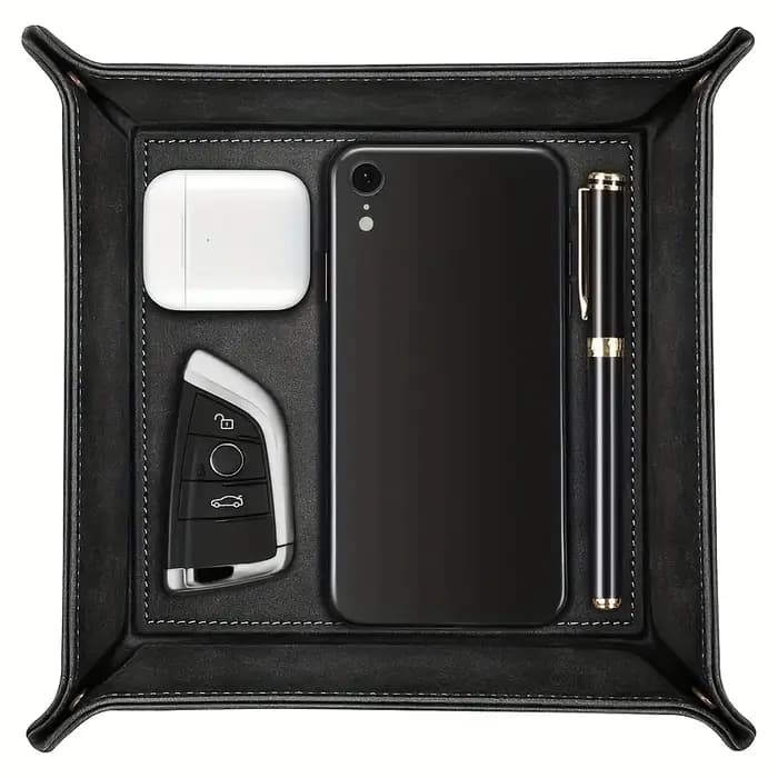 Boîte de rangement créative en cuir pour bureau