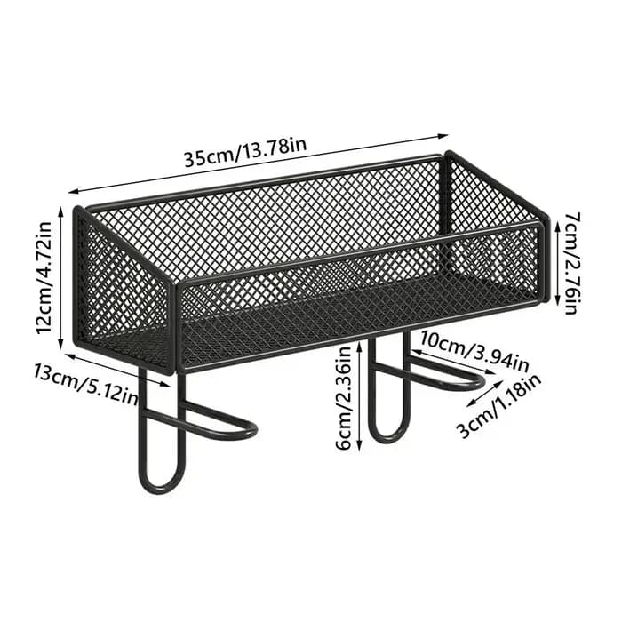 Étagère de toilette multifonctionnelle en fer noir et blanc