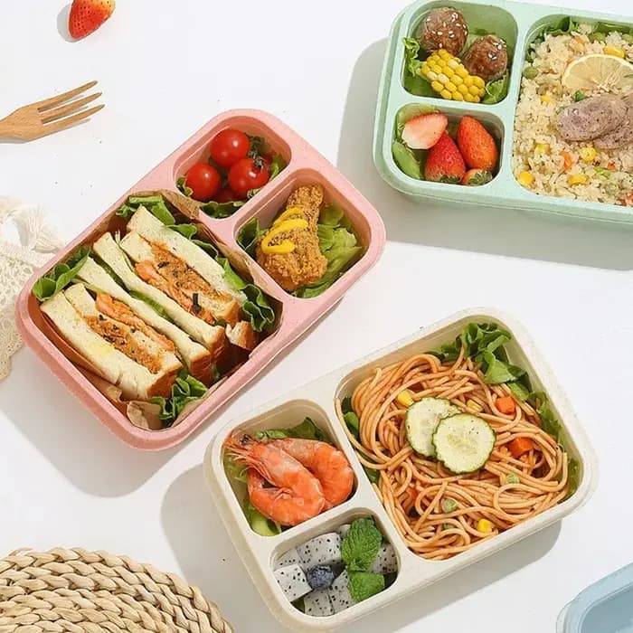 Boîte à lunch réutilisable à 3 compartiments