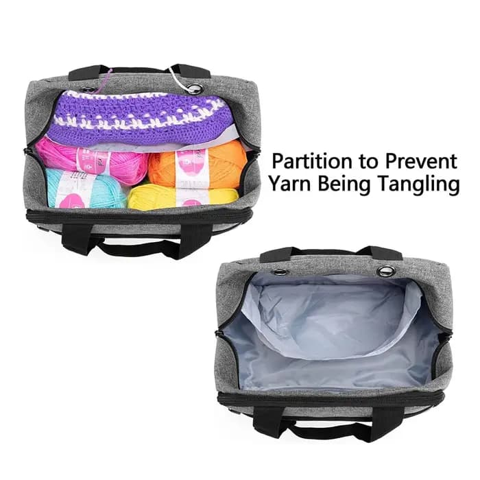 Sac de rangement portable pour tricot et crochet
