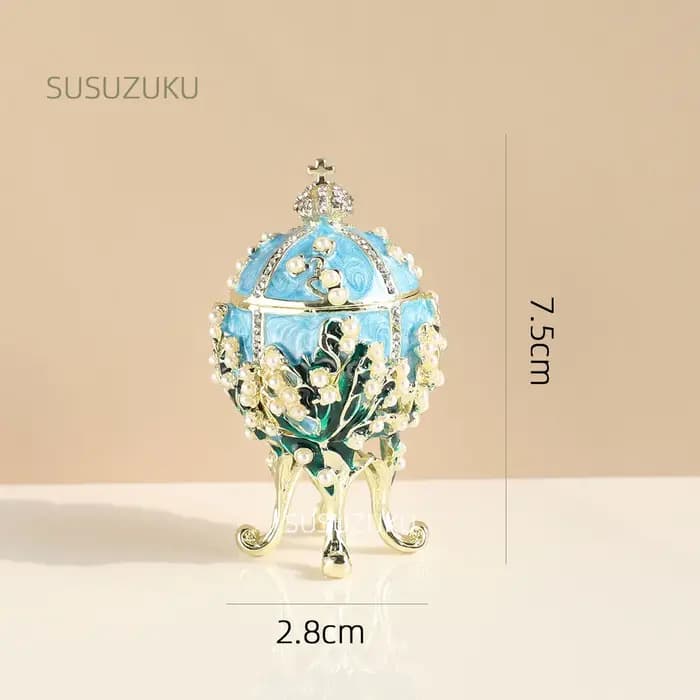 Faberge Egg – boîte à bijoux classique Vintage, avec strass en émail, ornements de Style victorien,
