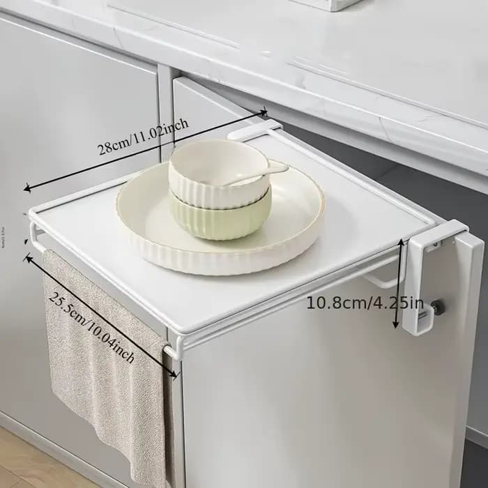 Étagère pliable pour porte d'armoire – Rangement de comptoir et panneau de séparation, gain de place