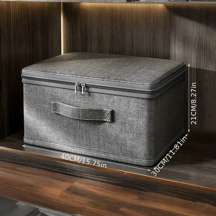 Boîtes de rangement en tissu empilables et pliables avec couvercles et poignées