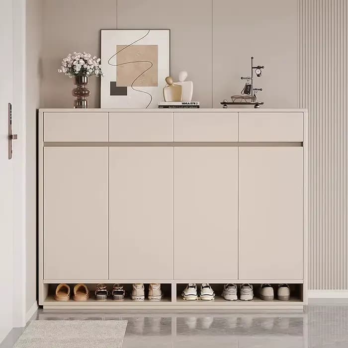 Meuble de rangement pour chaussures intégré au mur
