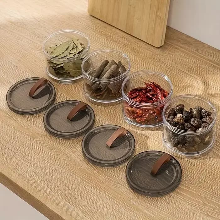 Boîte de rangement pour épices ronde à trois niveaux, récipient multi-couches pour conserver la fraîcheur, pot hermétique transparent, qualité alimentaire
