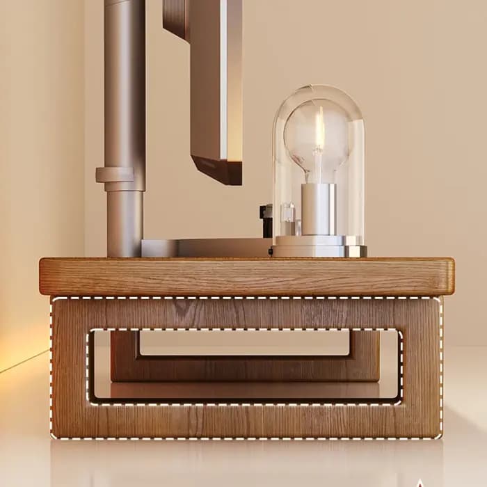 Support de rangement de bureau séparable en bois