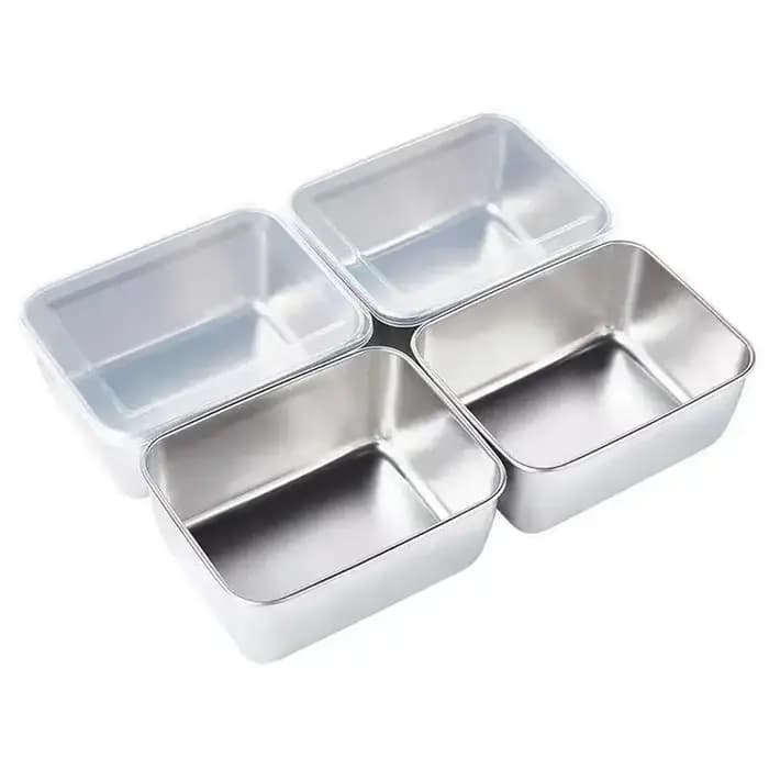Boîte de rangement pour réfrigérateur en acier inoxydable de qualité alimentaire