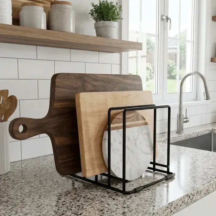 Étagère de rangement pour casseroles en métal robuste