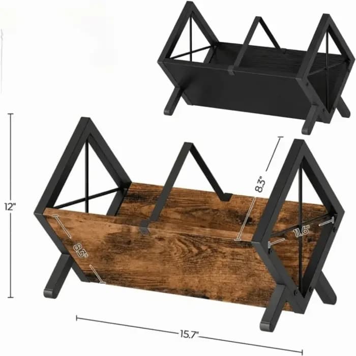 Structure de rangement pour disques vinyles en fer forgé robuste
