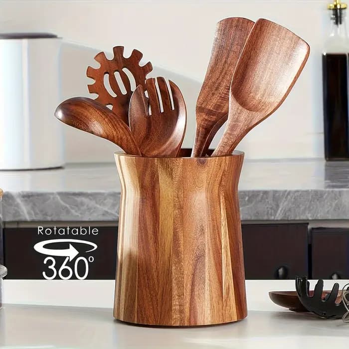 Organisateur de cuisine en bois naturel