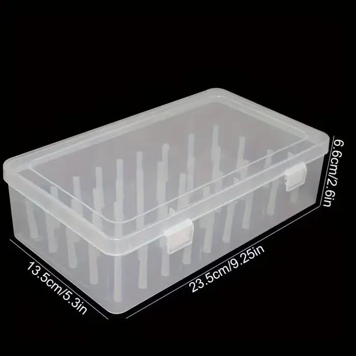 Boîte de rangement artisanale à 42 compartiments. Étui transparent et robuste pour fournitures de machines à coudre.