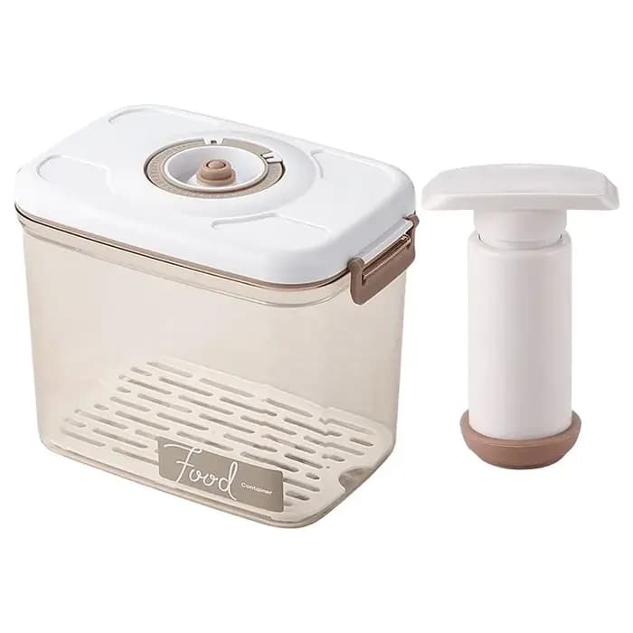 Boîte de conservation alimentaire sous vide avec plaque de drainage amovible
