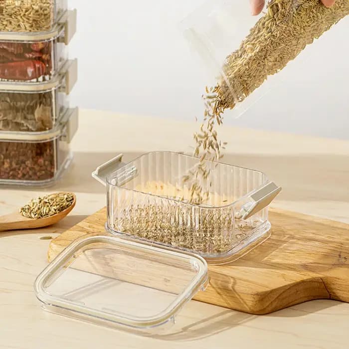 Boîtes de rangement de cuisine transparentes empilables
