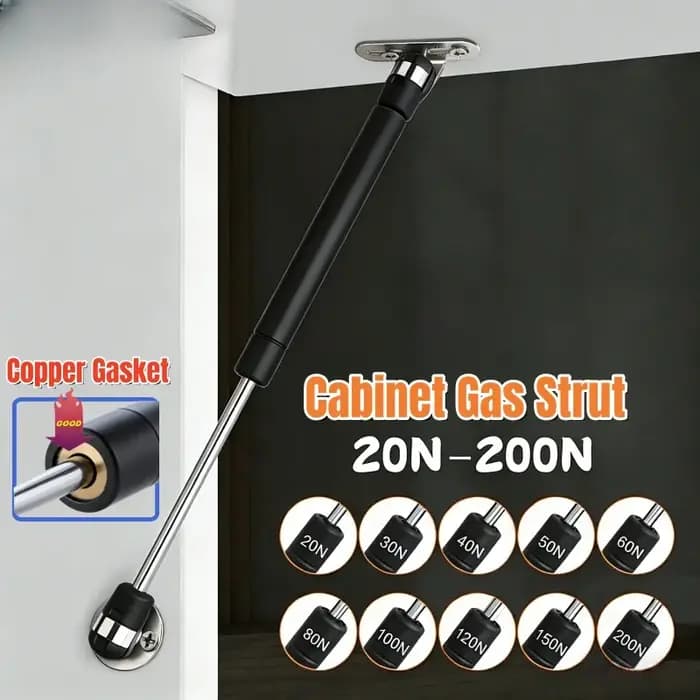 Vérins à gaz noirs de 10 pouces pour armoires, force de 30-200N, ressort hydraulique/support de leva