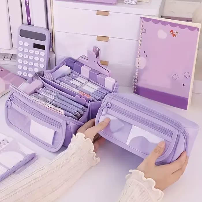 Organisateur de trousse à crayons de grande capacité – Rangement de bureau multi-compartiments pour fournitures