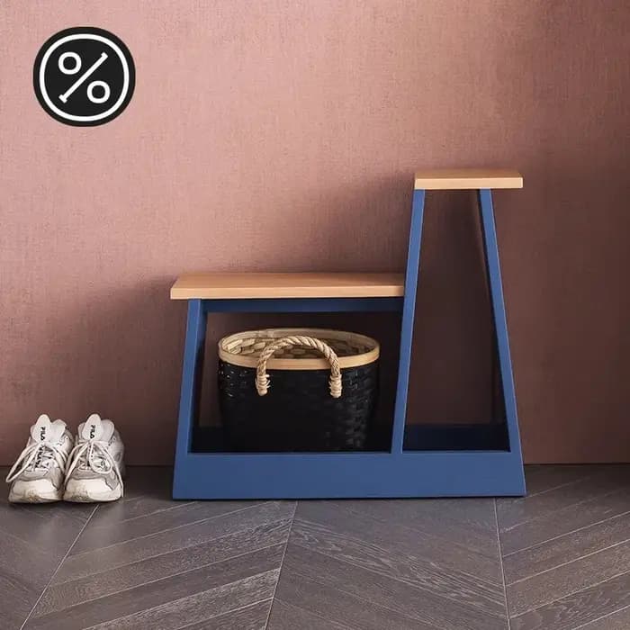 Rangement d'entrée en bois massif, tabouret de port de chaussures