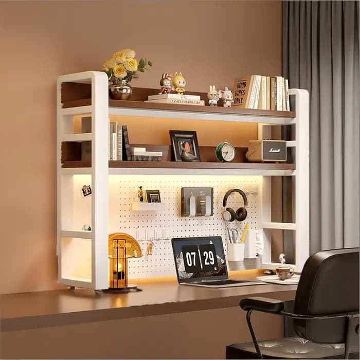 Étagère de bureau, bureau/commode à panneau perforé