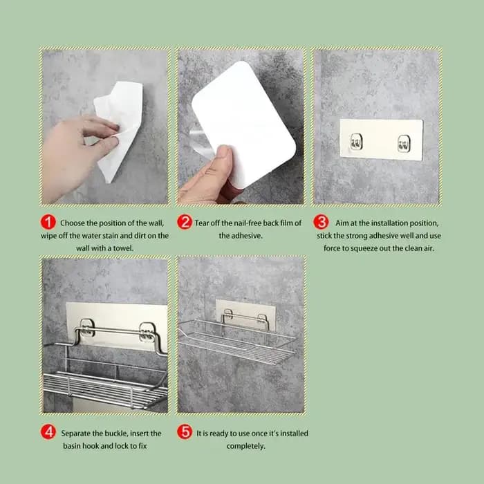 Étagère de rangement murale suspendue en acier inoxydable