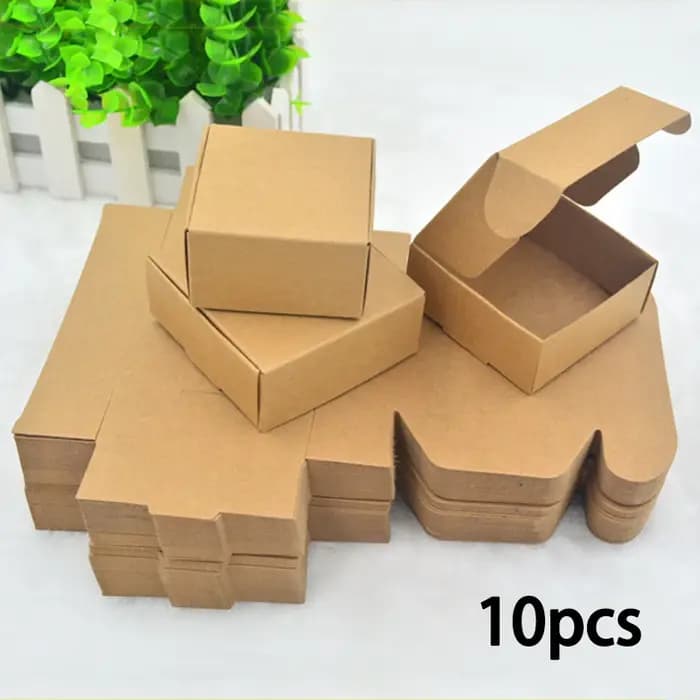 Mini boîtes en carton Kraft 10/20 pièces, 2.16 "x 2.16" x 0.98 "-convient aux emballages, artisanat
