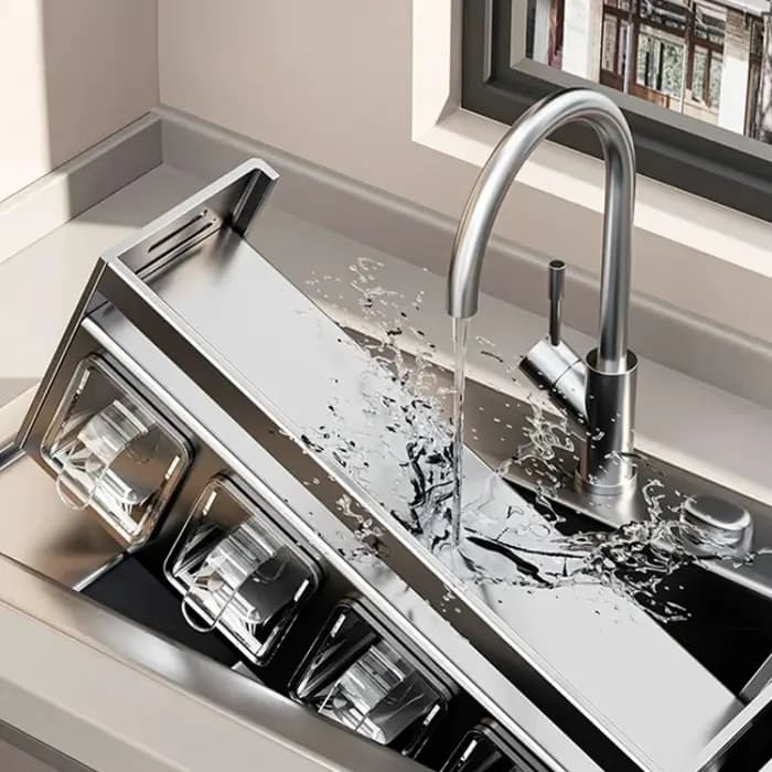 Organisateur mural de cuisine avec structure robuste en acier inoxydable