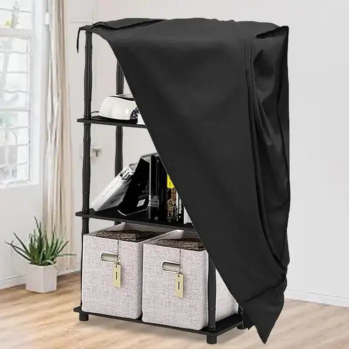 Juste anti-poussière pour étagère noire, sac de rangement, protecteur de meubles de jardin extérieur