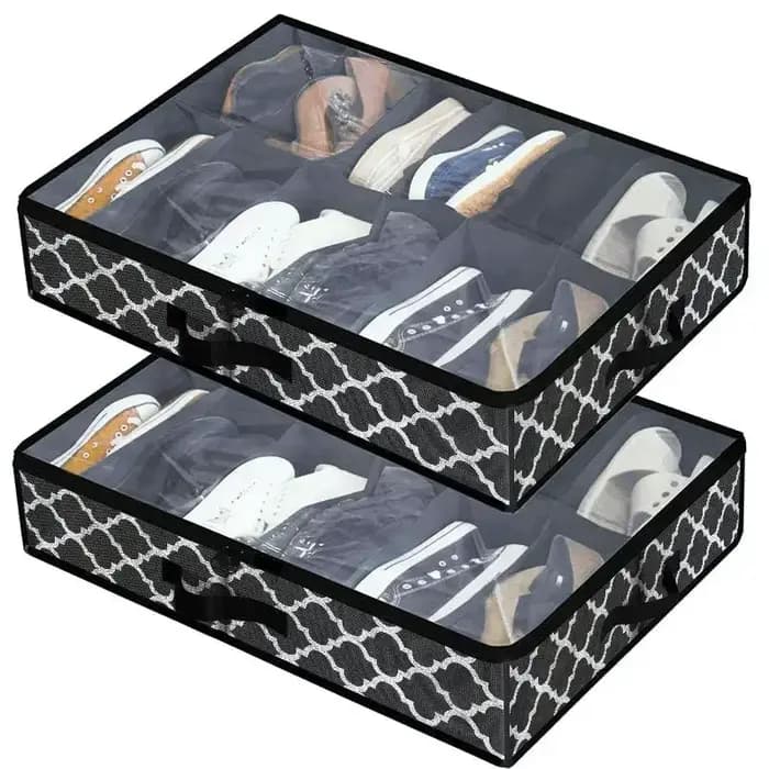1 pièce Boîtes de rangement pliables pour chaussures sous le lit