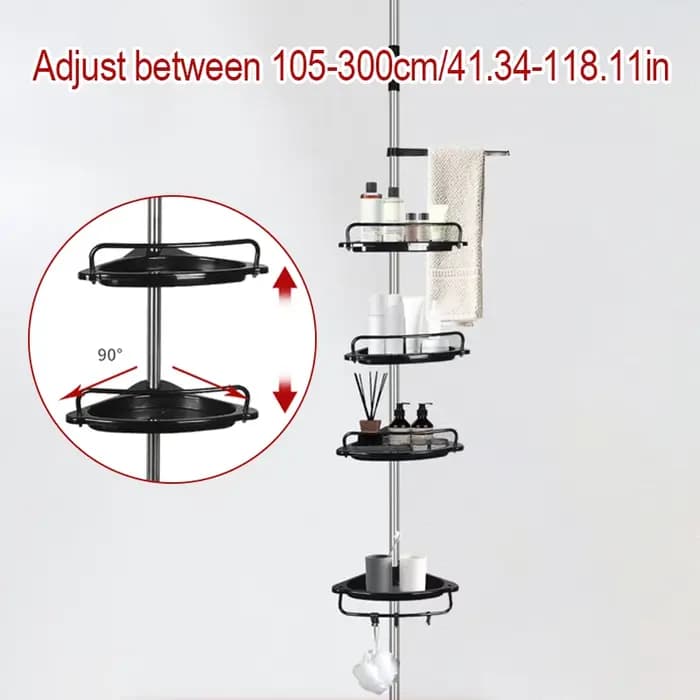 Support de rangement d'angle de salle de bain en acier inoxydable