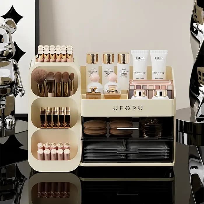 Uforu Boîte de rangement de cosmétiques pour la rentrée scolaire – Grande capacité