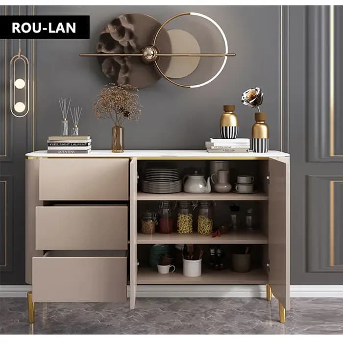 Armoire de rangement en marbre pour salle à manger, buffet de salle à manger, armoire d'entrée de salon, table d'appoint simple et moderne, luxe abordable
