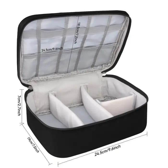Sac de rangement portable pour outils de coiffure avec fermeture éclair et compartiment
