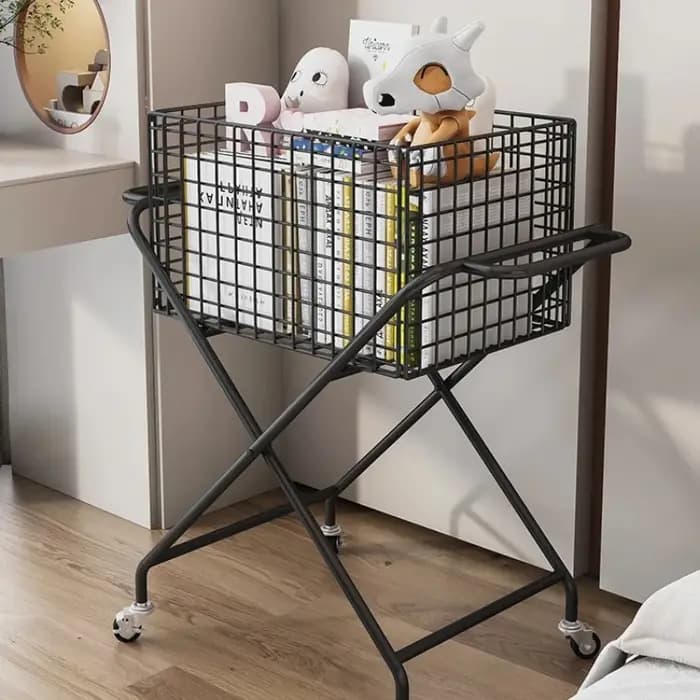 Chariot de rangement de jouets roulants pour enfants