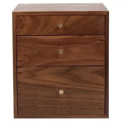 Armoire de rangement à tiroirs anti-poussière à 3 couches en noyer noir, armoire de salon, organisat