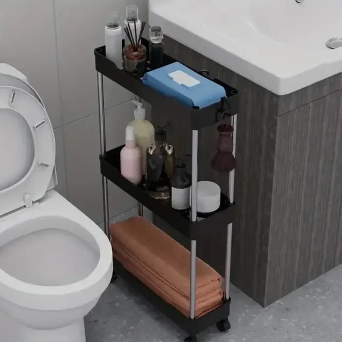 Poussette chariot étagère sol multicouche salle de bain