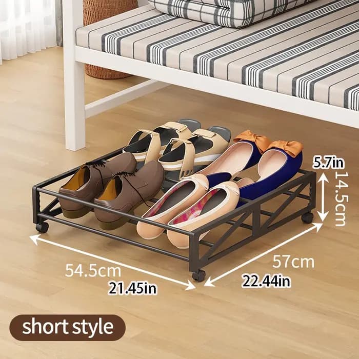 Boîte à chaussures multifonctionnelle avec roulettes, boîte à chaussures rectangulaire/support de rangement pour chaussures, idéale pour le rangement sous le lit, sous le bureau, sous le canapé, sous