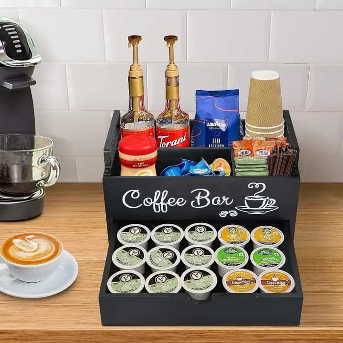Boîte de rangement de capsules de café en bois