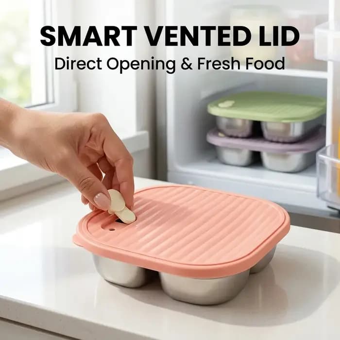 Boîte à bento en acier inoxydable 304 compatible micro-ondes