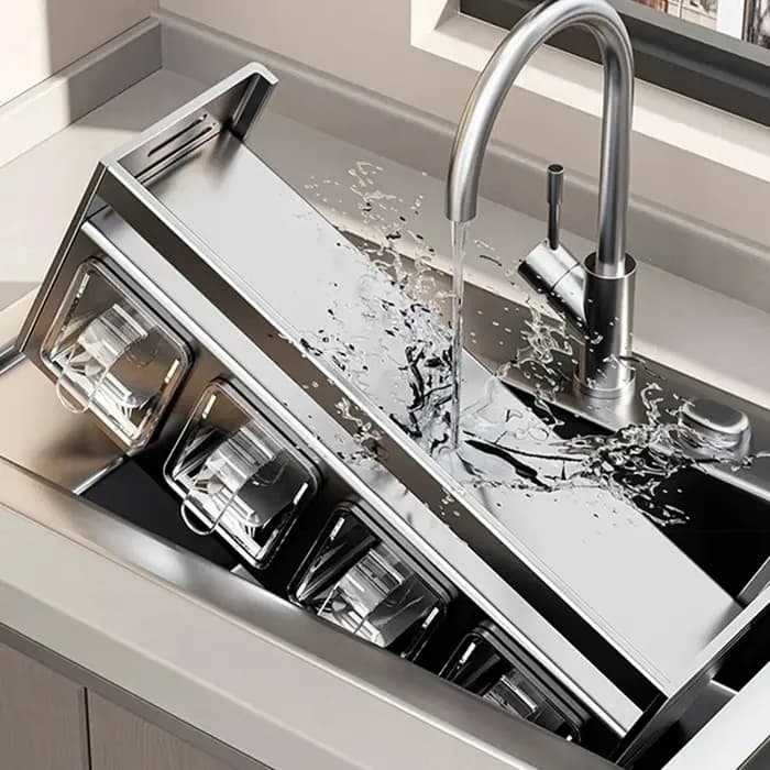 Organisateur mural de cuisine avec structure robuste en acier inoxydable