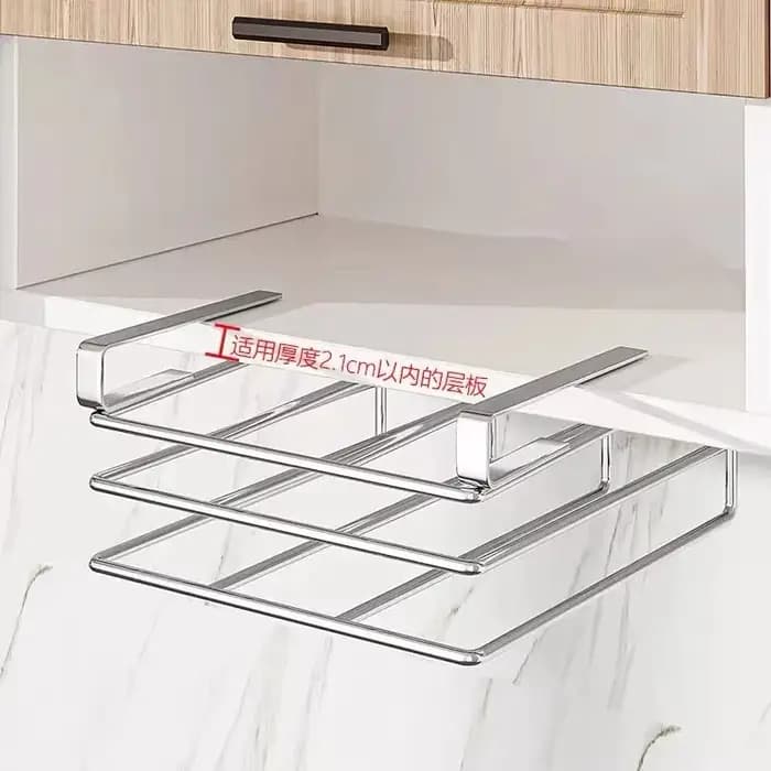 Support de rangement pour planches à découper en acier inoxydable sous l'armoire - Organisateur suspendu