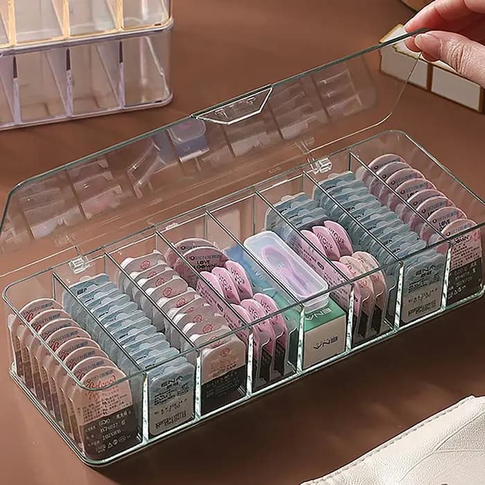 Boîte de rangement transparente pour lentilles de contact