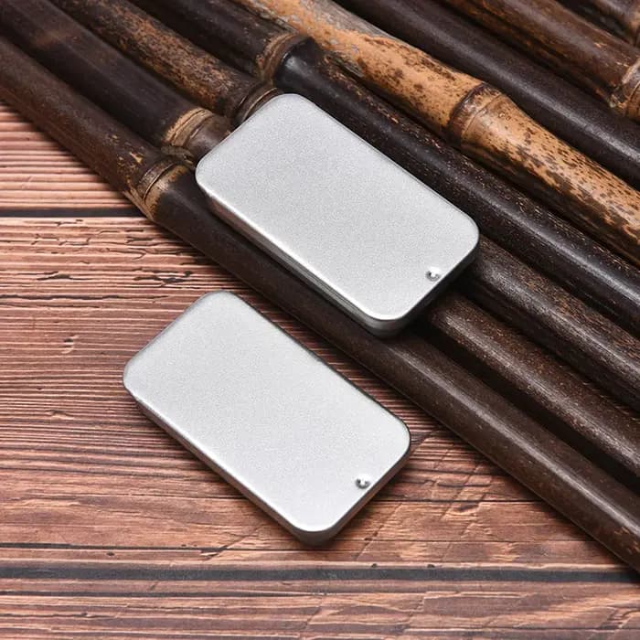 Boîte de rangement en fer avec couvercle coulissant pour bijoux