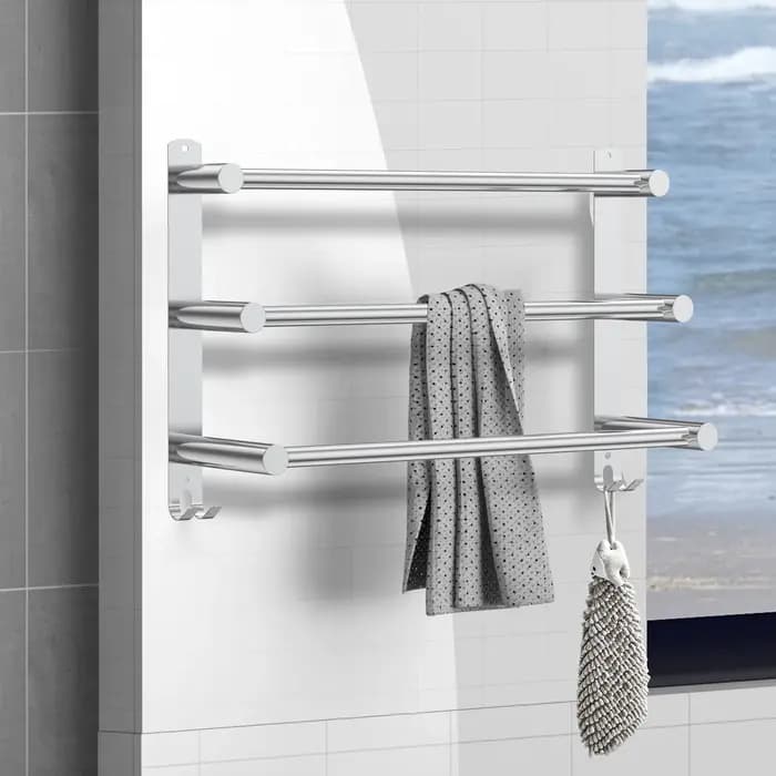 Étagère à serviettes à 3 niveaux pour salle de bain