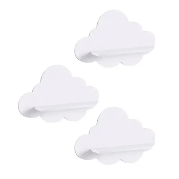 Étagères flottantes mignonnes en forme de nuage, 3 pièces, étagères murales modernes en forme de nua