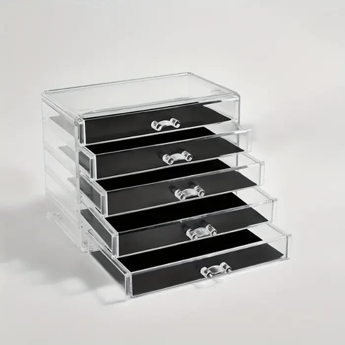 Tiroir acrylique transparent à 3/5 couches, organisateur de bureau pour bureau, porte-crayons, grand