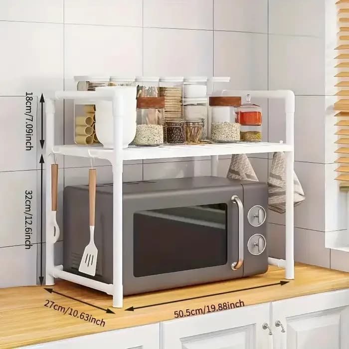 Le support de rangement multifonctionnel monocouche pour four à micro-ondes est simple et élégant