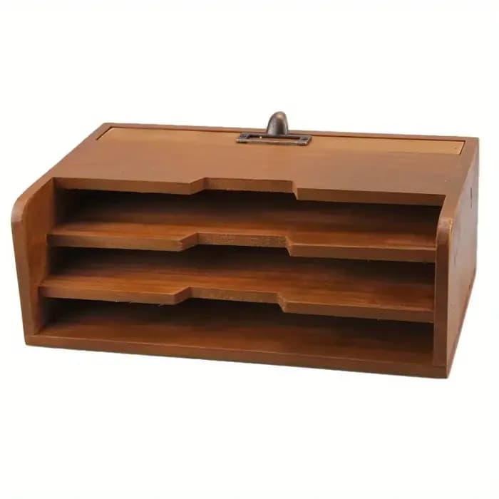 Boîte de rangement à tiroir de bureau en bois Vintage polyvalente