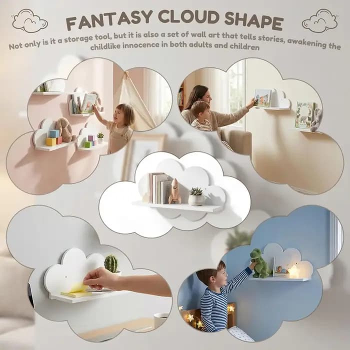 Ensemble d'étagères flottantes Cloud