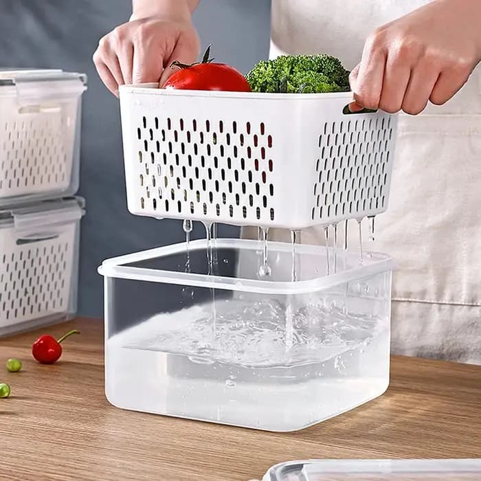 Contenants de stockage de fruits pour réfrigérateur avec passoire amovible