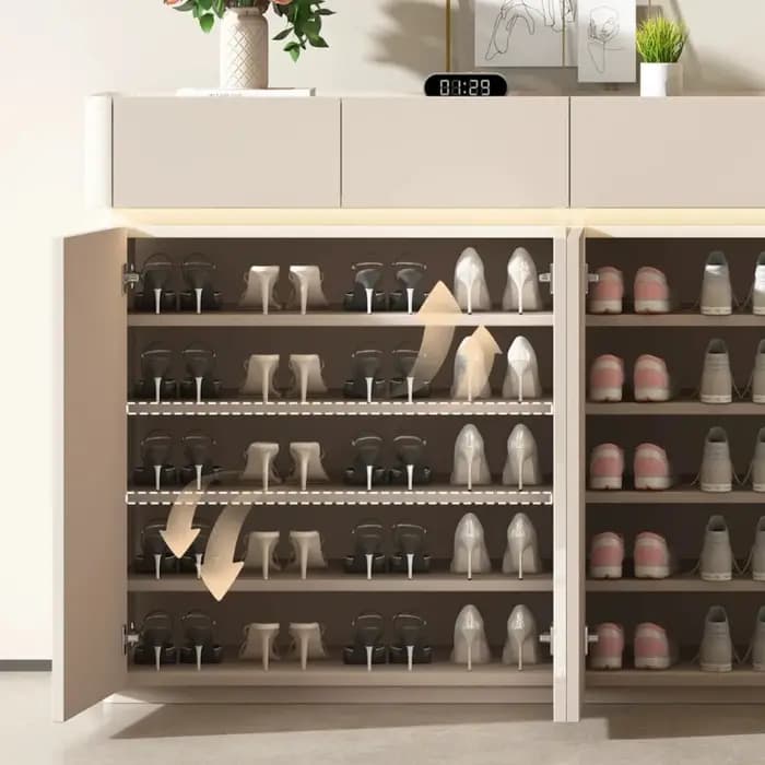Meuble à chaussures blanc de luxe avec tiroirs